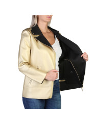 Gelbe Armani Exchange Lederjacke mit Reißverschlüssen