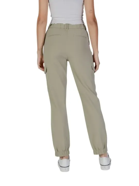Khaki cropped Hosen für Damen