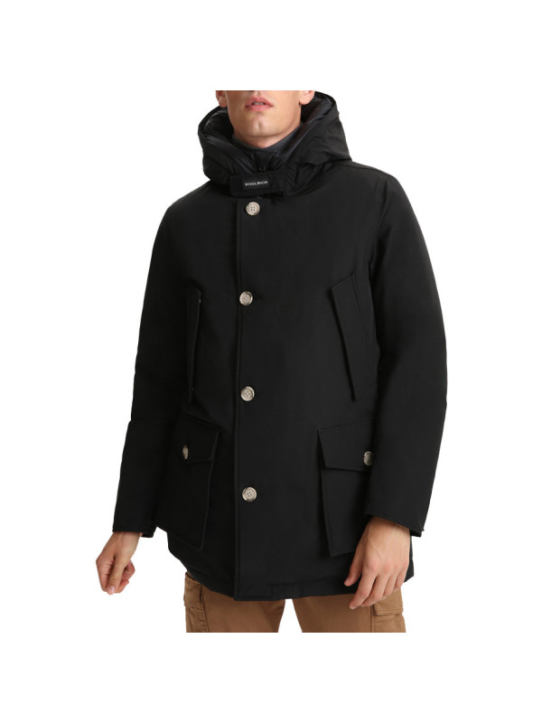 Schwarze Woolrich Winterparka mit Kapuze Schwarze Woolrich Winterparka mit Kapuze