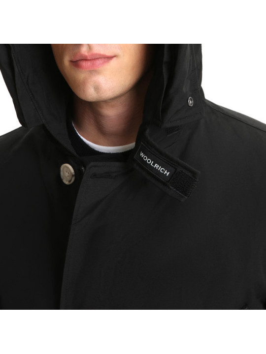 Schwarze Woolrich Winterparka mit Kapuze
