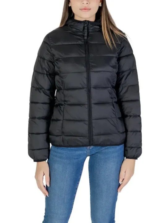 Schwarze gesteppte Damen Pufferjacke