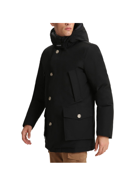 Schwarze Woolrich Winterparka mit Kapuze