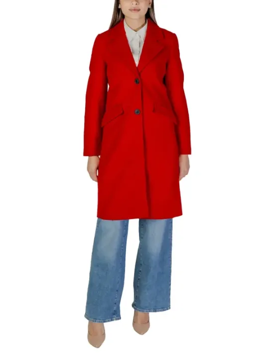 Langer roter Wollmantel Vero Moda