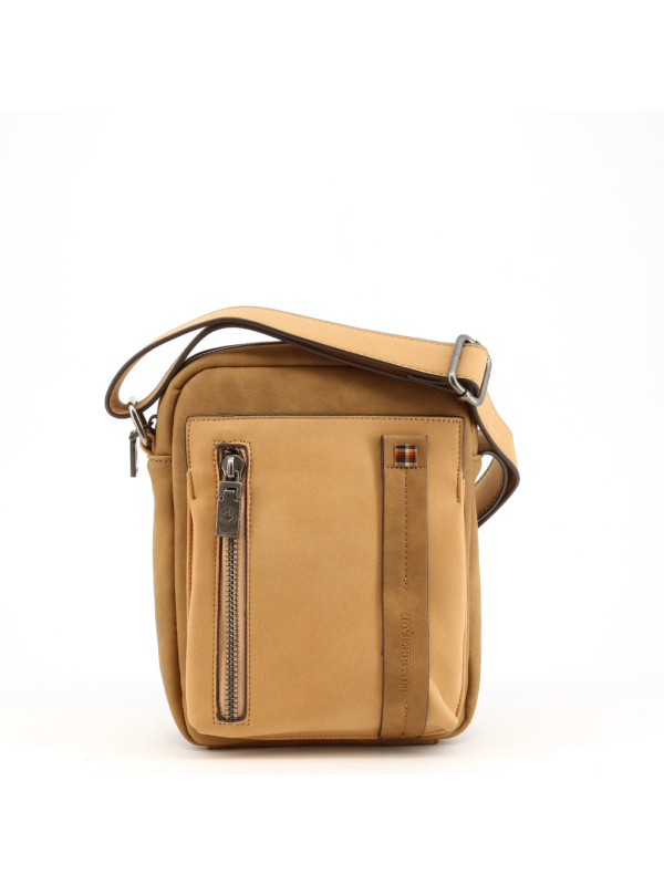 Braune Leder Schultertasche mit Reißverschluss Braune Leder Schultertasche mit Reißverschluss