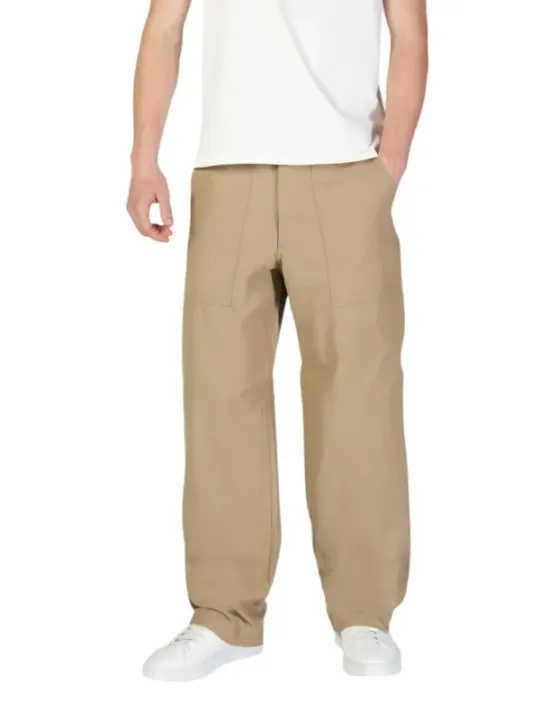 Gerade geschnittene Khaki Stoffhose Herren