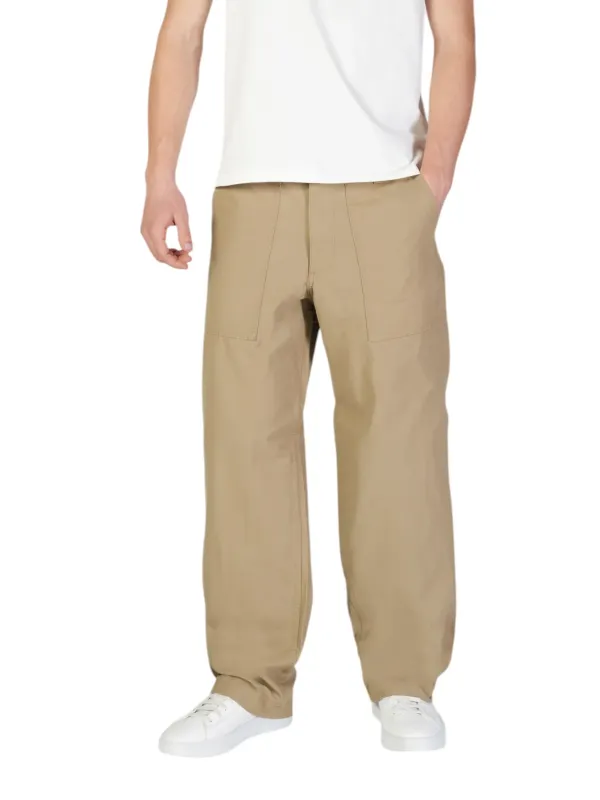 Gerade geschnittene Khaki Stoffhose Herren