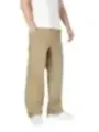 Khaki Hose, schlanker Beinverlauf