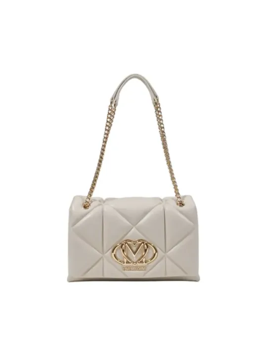 Goldene Love Moschino Schultertasche gesteppt