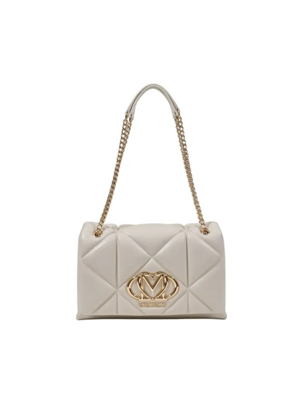 Goldene Love Moschino Schultertasche gesteppt Goldene Love Moschino Schultertasche gesteppt