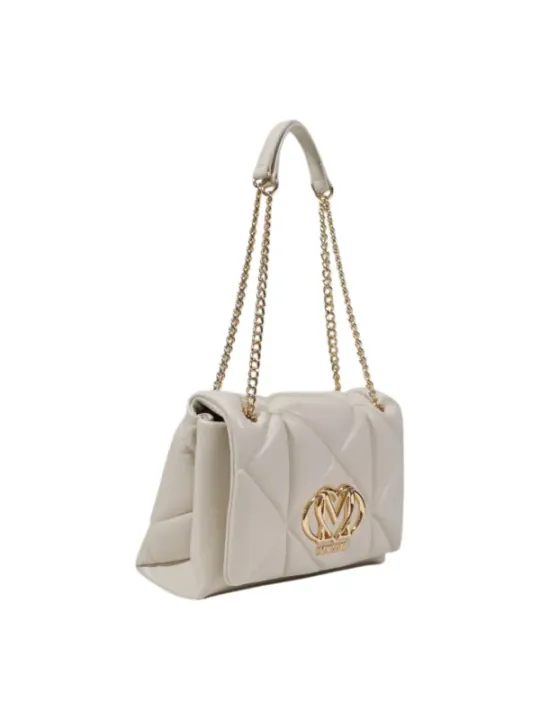 Cremefarbene gesteppte Love Moschino Handtasche