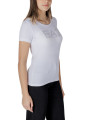 Weißes T-Shirt mit Silberlogo