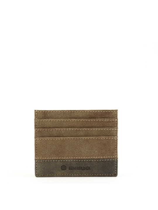 Braunes Lederbifold mit Kartenfächern
