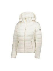 Jackets & Coats Chic White Short Down Jacket with Hood 120,00 € 8050716264939 | Planet-Deluxe