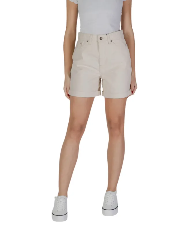 Beige Damen Shorts mit Gürtelschlaufen Beige Damen Shorts mit Gürtelschlaufen