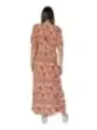 Weißes Kleid mit rotem Blattmuster