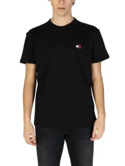 Schwarzes Tommy Hilfiger Logo T-Shirt