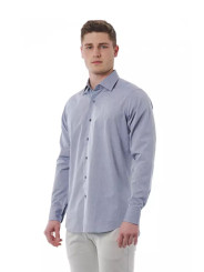 Shirts Elegant Gray Italian Collar Shirt 180,00 € 8051769176798 | Planet-Deluxe