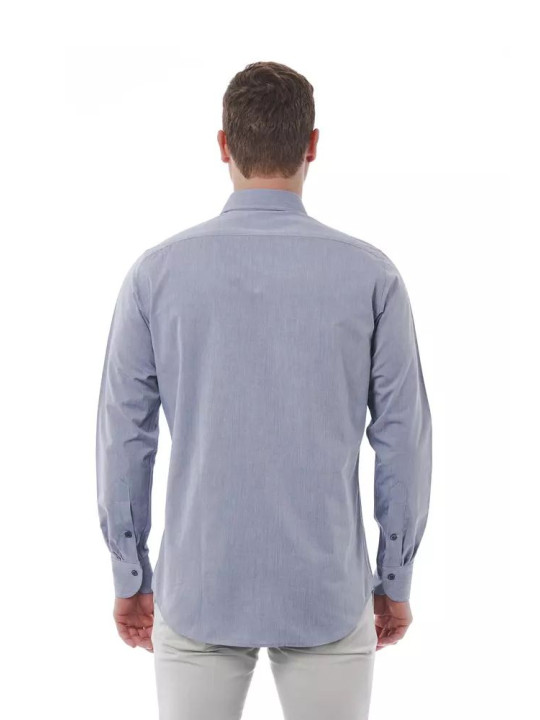 Shirts Elegant Gray Italian Collar Shirt 180,00 € 8051769176798 | Planet-Deluxe