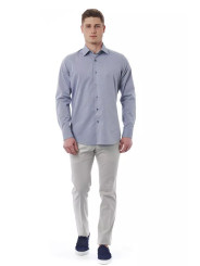 Shirts Elegant Gray Italian Collar Shirt 180,00 € 8051769176798 | Planet-Deluxe