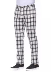 Jeans & Pants Elegant Checked Cotton Trousers 280,00 € 2000045350298 | Planet-Deluxe