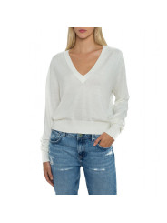 Weißer V-Ausschnitt Strickpullover Pepe Jeans