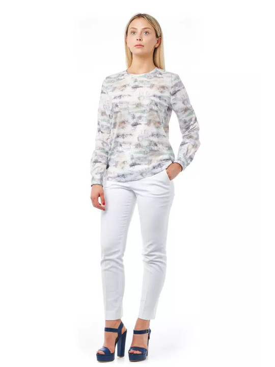 Shirts Elegant Fantasy Print Round Neck Cotton Blouse 160,00 € 2000044256997 | Planet-Deluxe