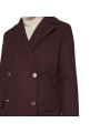 Burgunderfarbener Cordblazer mit doppelter Knopfleiste von Pepe Jeans