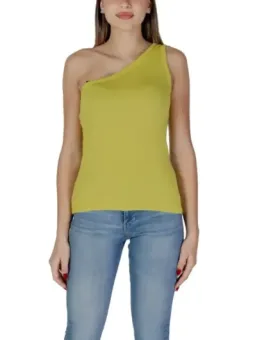 Gelbes, asymmetrisches Ein-Schulter-Tanktop B.young