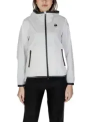 Weiße Blauer Windbreaker Jacke Sportlich