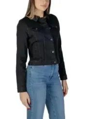 Schwarze, abgeschnittene Ichi Denimjacke