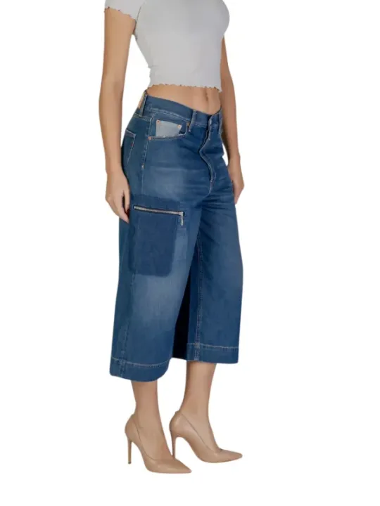 Replay zugeschnittene blaue Jeans aus Denim