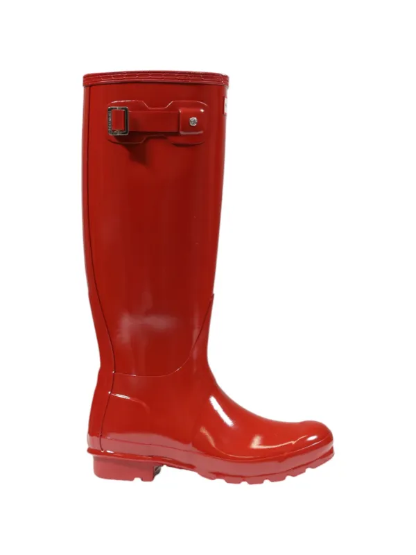 Rote glänzende Hunter Regenstiefel Rote glänzende Hunter Regenstiefel