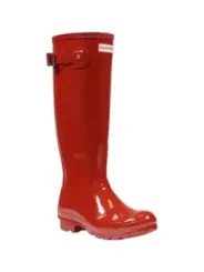 Rote Hunter Gummistiefel mit Schnalle