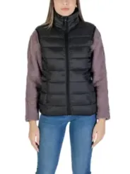 Schwarze Damen Puffer Weste Jeans