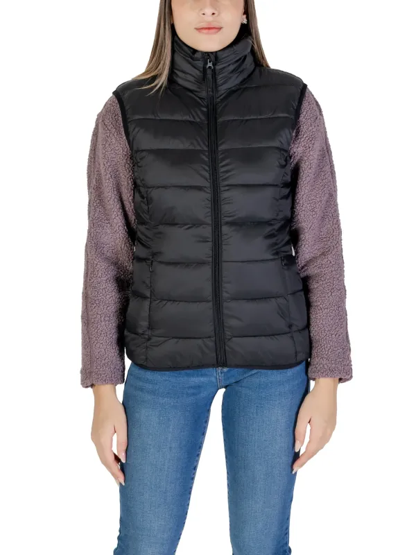 Schwarze Damen Puffer Weste Jeans Schwarze Damen Puffer Weste Jeans