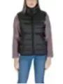 Schwarze Damen Puffer Weste Jeans