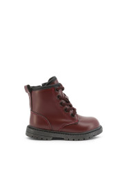 Burgunderfarbene Leder-Stiefeletten Shone