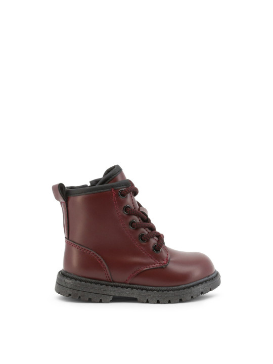 Burgunderfarbene Leder-Stiefeletten Shone