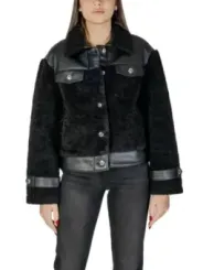 Graue Kunstleder und Teddyjacke Morgan