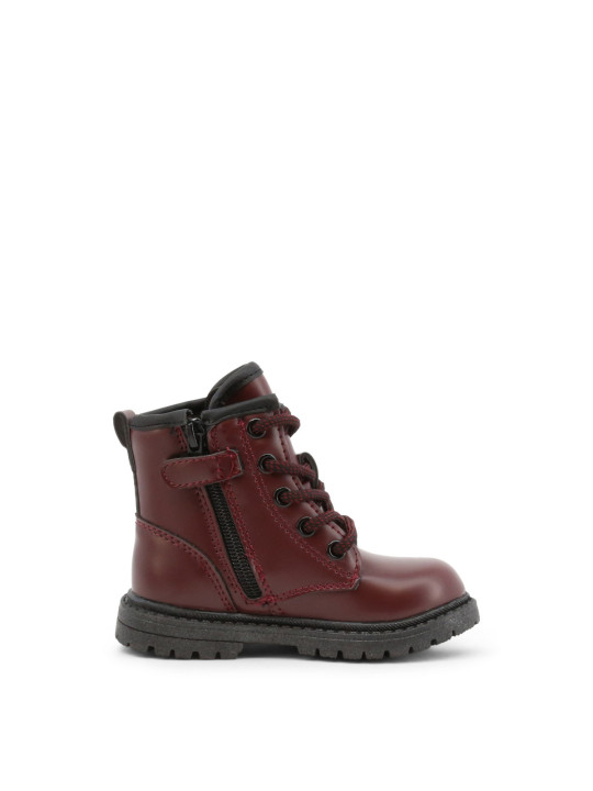 Burgunderlederstiefel mit Reißverschluss