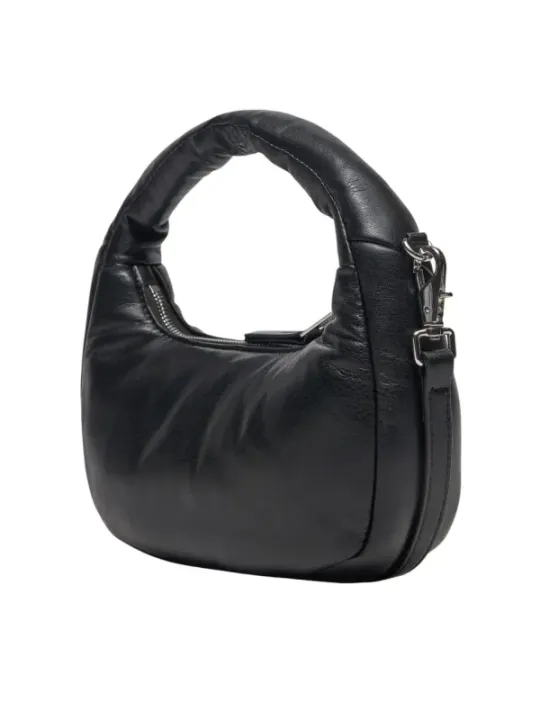 Schwarze Leder Umhängetasche Tommy Hilfiger