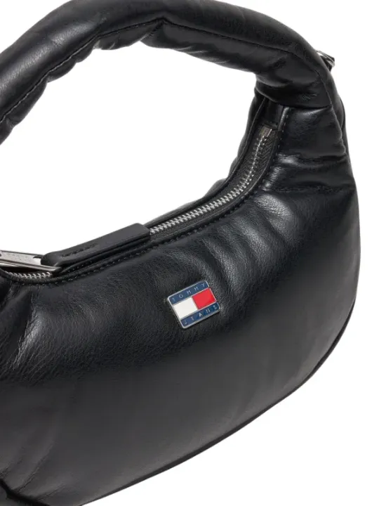 Schwarze Tommy Hilfiger Lederhandtasche