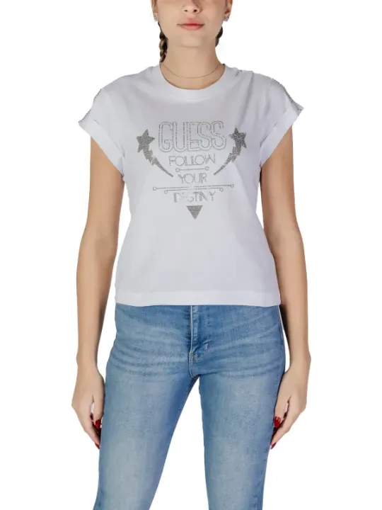 Weißes Guess T-Shirt mit Logo