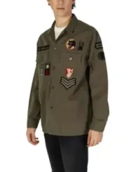 Replay 480960 Militärjacke olivgrün Baumwolle