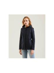 Jackets & Coats Chic Blue Polyester Jacket with Zip and Button Detail 210,00 € 8056308407791 | Planet-Deluxe