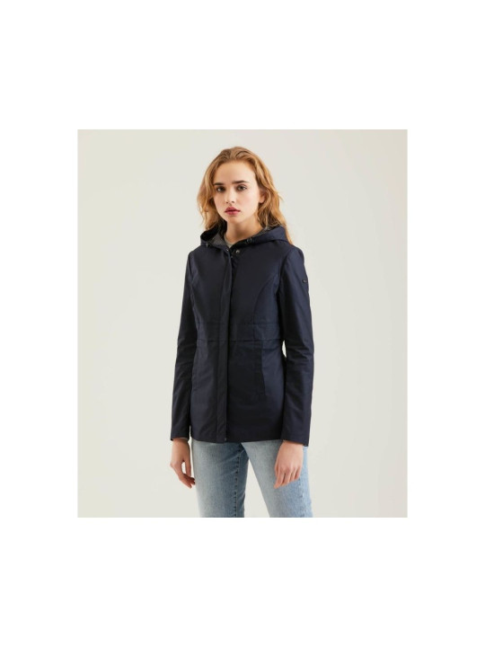 Jackets & Coats Chic Blue Polyester Jacket with Zip and Button Detail 210,00 € 8056308407791 | Planet-Deluxe