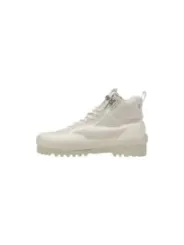 Weiße Superga Leder High-Top Stiefel