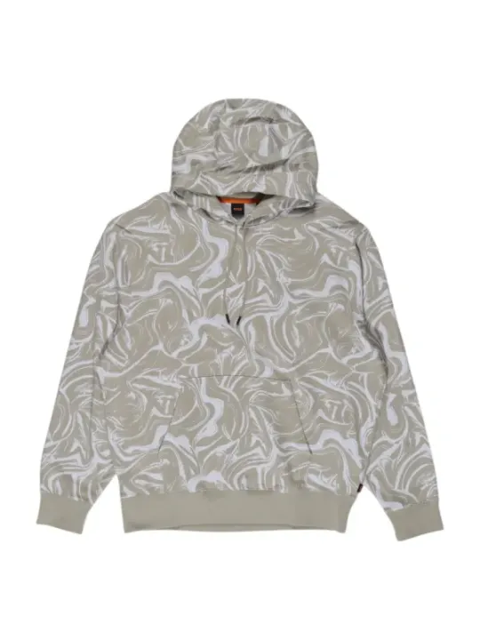 Boss 480842 marmorierter Kapuzenpullover Beige