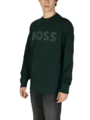 Grünes BOSS Logo Langarmshirt Jeans