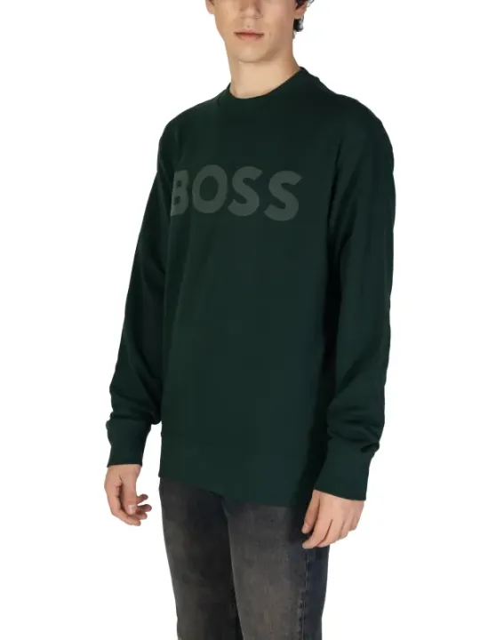 Grünes BOSS Logo Langarmshirt Jeans